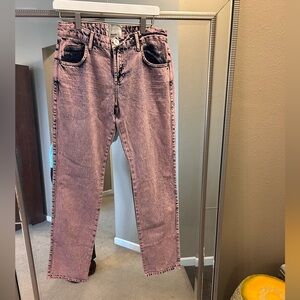 One Teaspoon Pink Low Waist Trucker Jeans